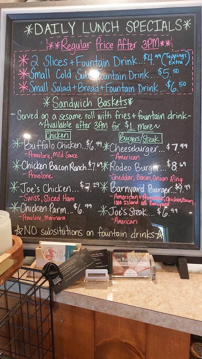 Menu Joe's Pizza (East End) Loyalsock-1