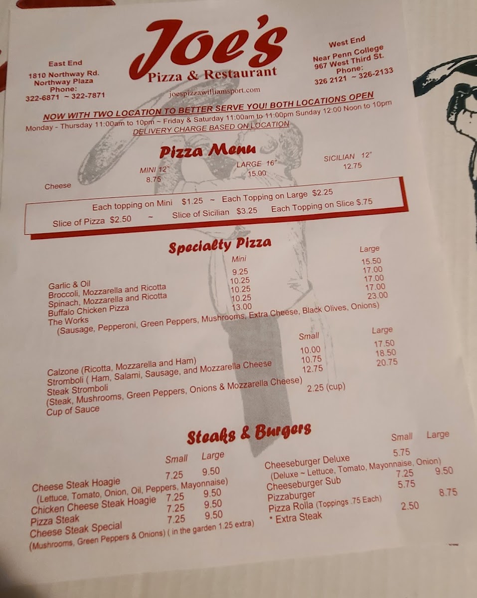 Menu Joe's Pizza (East End) Loyalsock-2